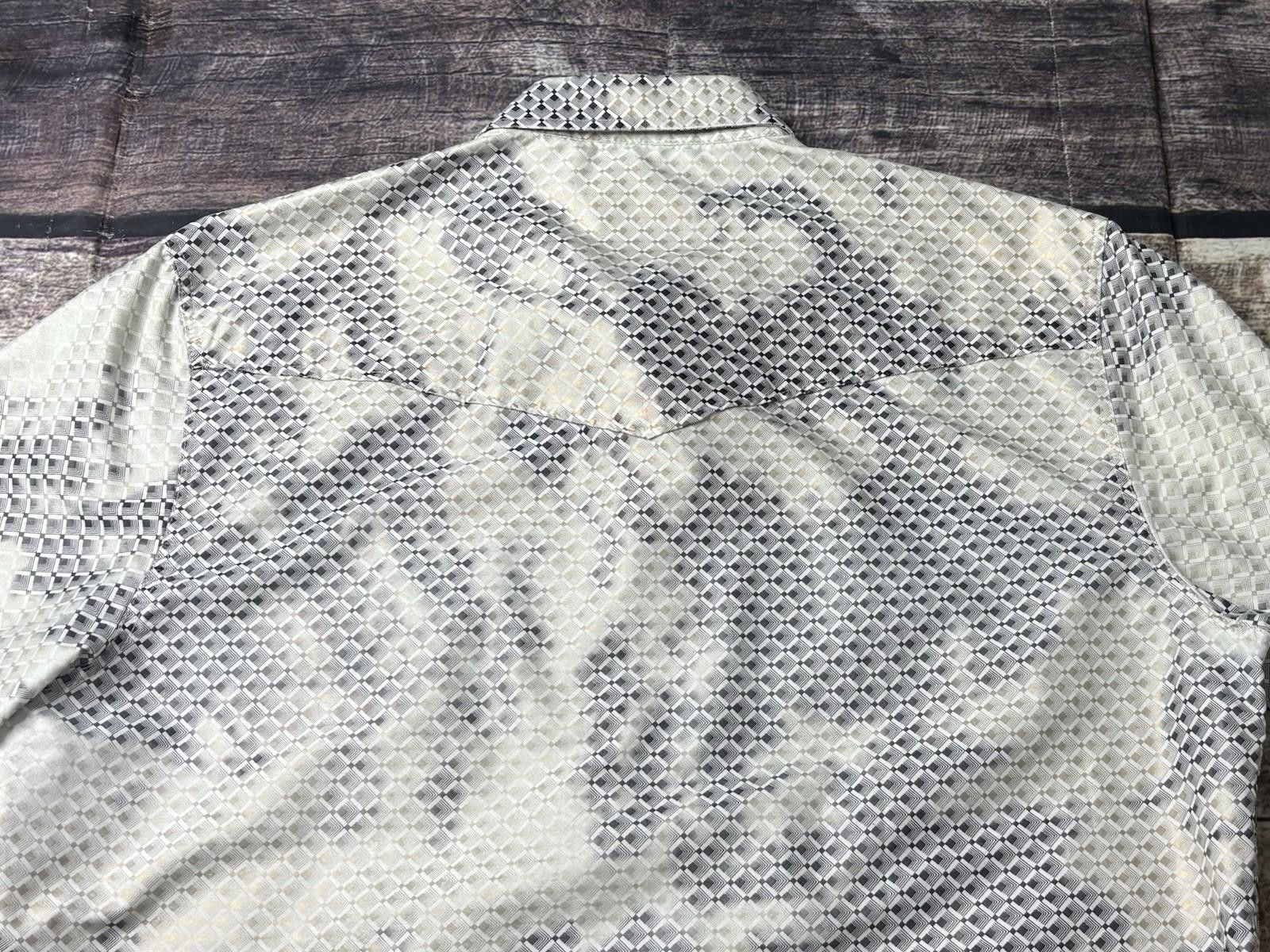 PGA Tour Toku Shirt Men's Medium Pearl Snap Abstract Geometric Satin Size US M / EU 48-50 / 2 - 7 Thumbnail