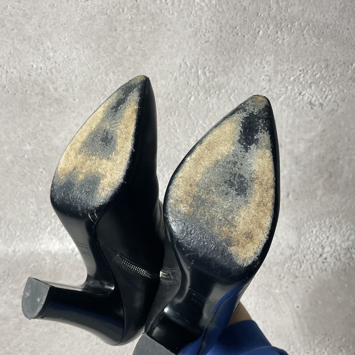 Prada × Vintage Mi Miu Black Leather Ankle Boots sz 39 Size US 9.5 / IT 39.5 - 10 Thumbnail