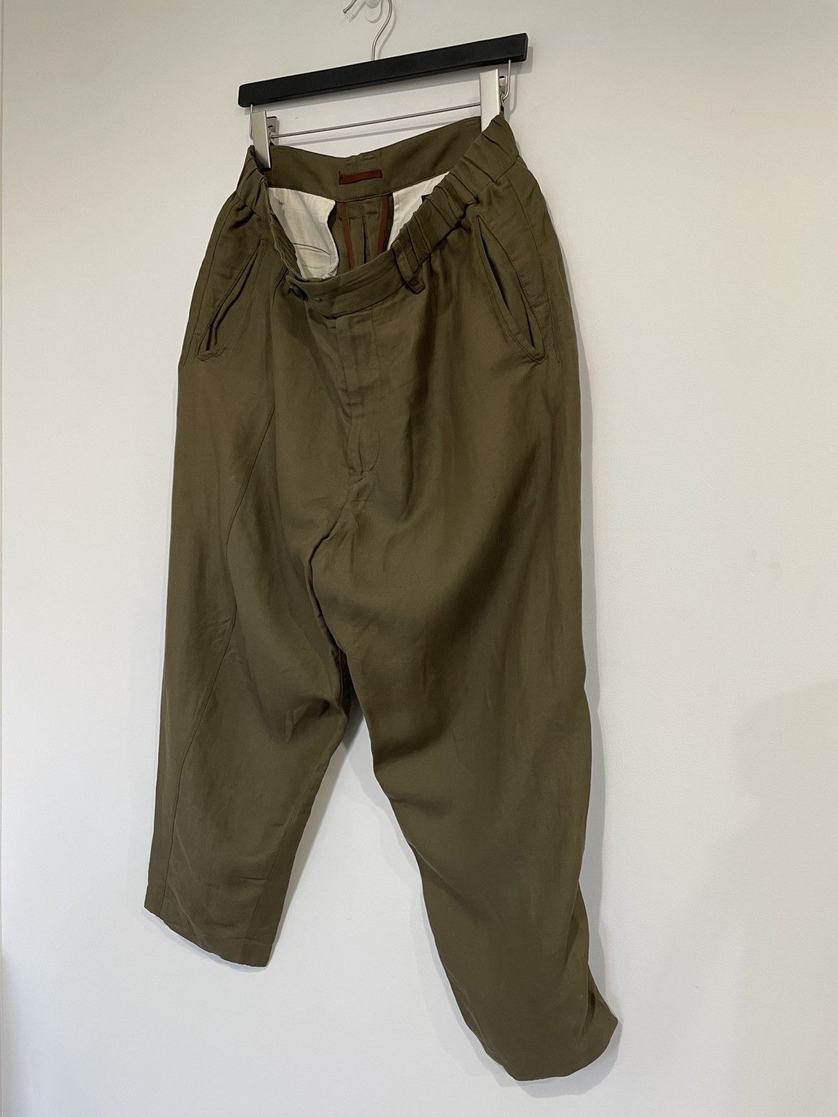 Ziggy Chen SS20 LIGHTWEIGHT LINEN VISCOSE CROPPED TROUSERS Size US 34 / EU 50 - 2 Thumbnail