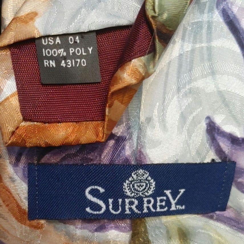 Other Surrey Mens Polyester Blue/Orange/Purple/Green Abstract Tie Size ONE SIZE - 2 Thumbnail