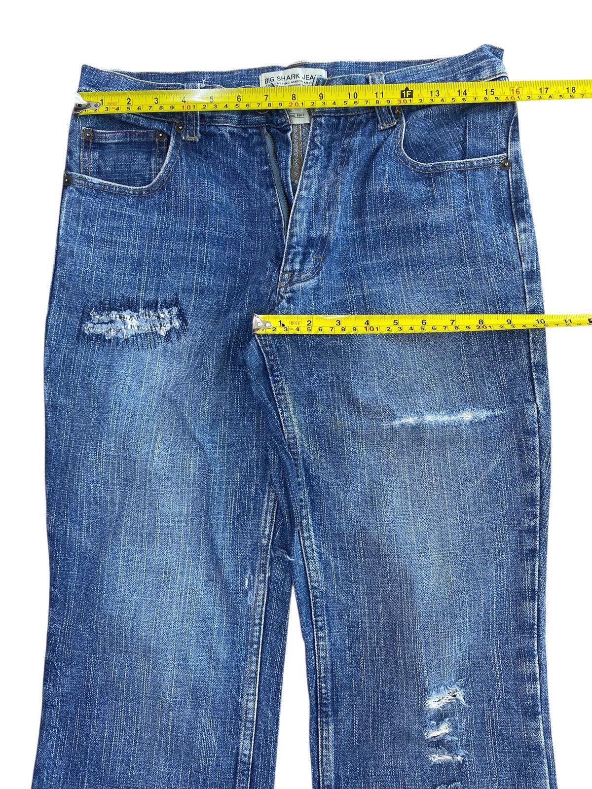 Other Big Shark Acid Dark Wash Style Ripped Loose Jeans Size US 32 / EU 48 - 5 Thumbnail