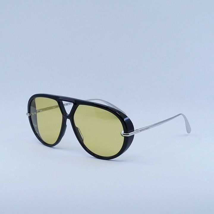 Bottega Veneta Bottega Veneta BV1274S 002 Sunglasses Black Aviator Frame Size ONE SIZE - 1 Thumbnail