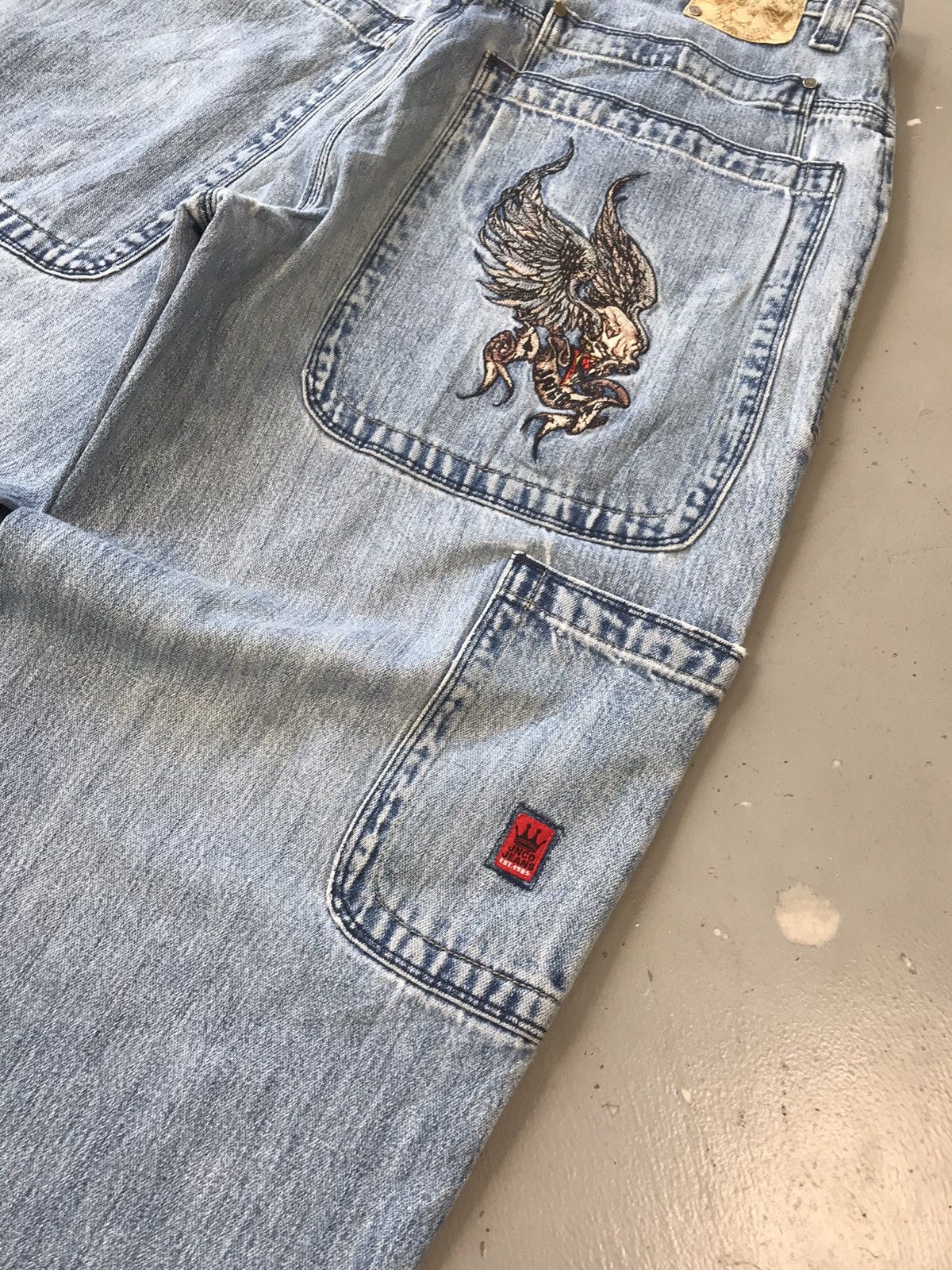 JNCO × Vintage Vintage Jnco devil wings 🪽 embroidered denim Size US 38 / EU 54 - 8 Thumbnail