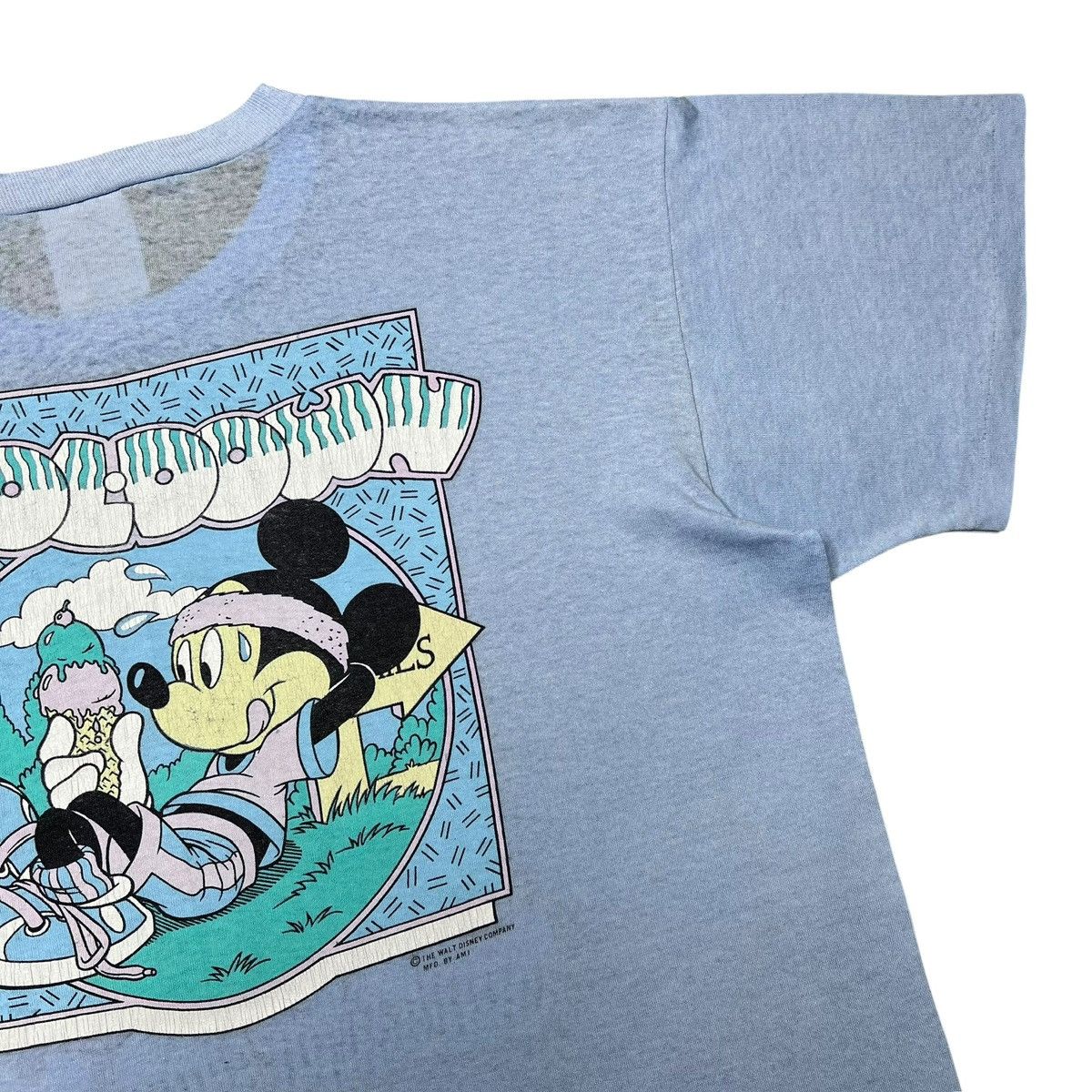 Disney 1990s Disney Mickey Mouse Running Warm Up Cool Down T-Shirt Size US XL / EU 56 / 4 - 12 Thumbnail