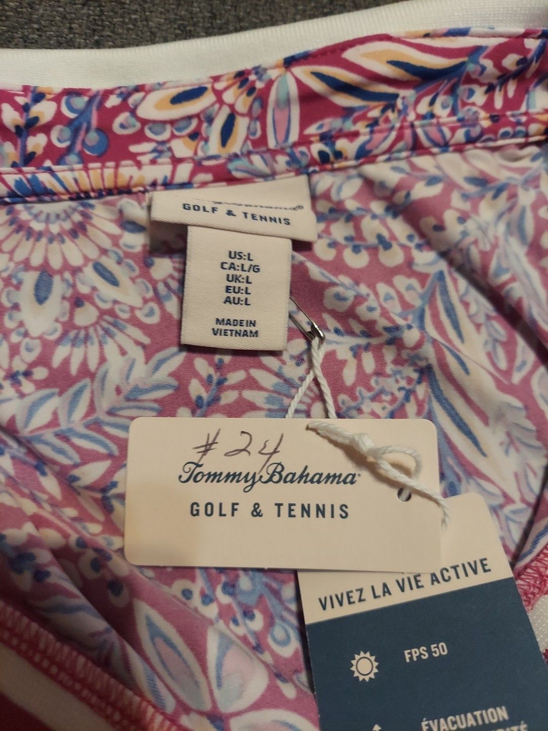 Tommy Bahama NWT Tommy Bahama Womens Large Golf Tennis Tank Shirt Floral Size L / US 10 / IT 46 - 4 Thumbnail