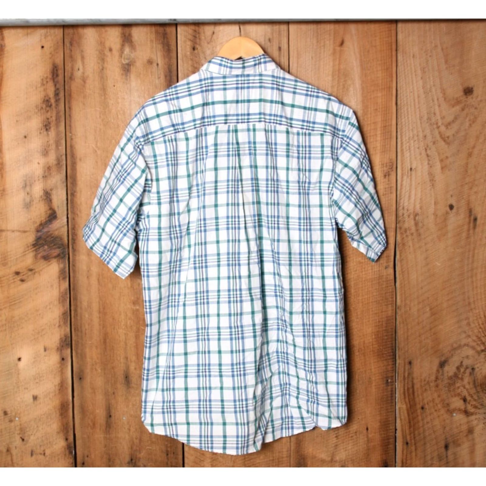 Van Heusen VINTAGE Van Heusen Shirt Plaid Button-Front Short Sleeve LT Big & Tall Mens Blue Green Size LT Size US L / EU 52-54 / 3 - 4 Thumbnail