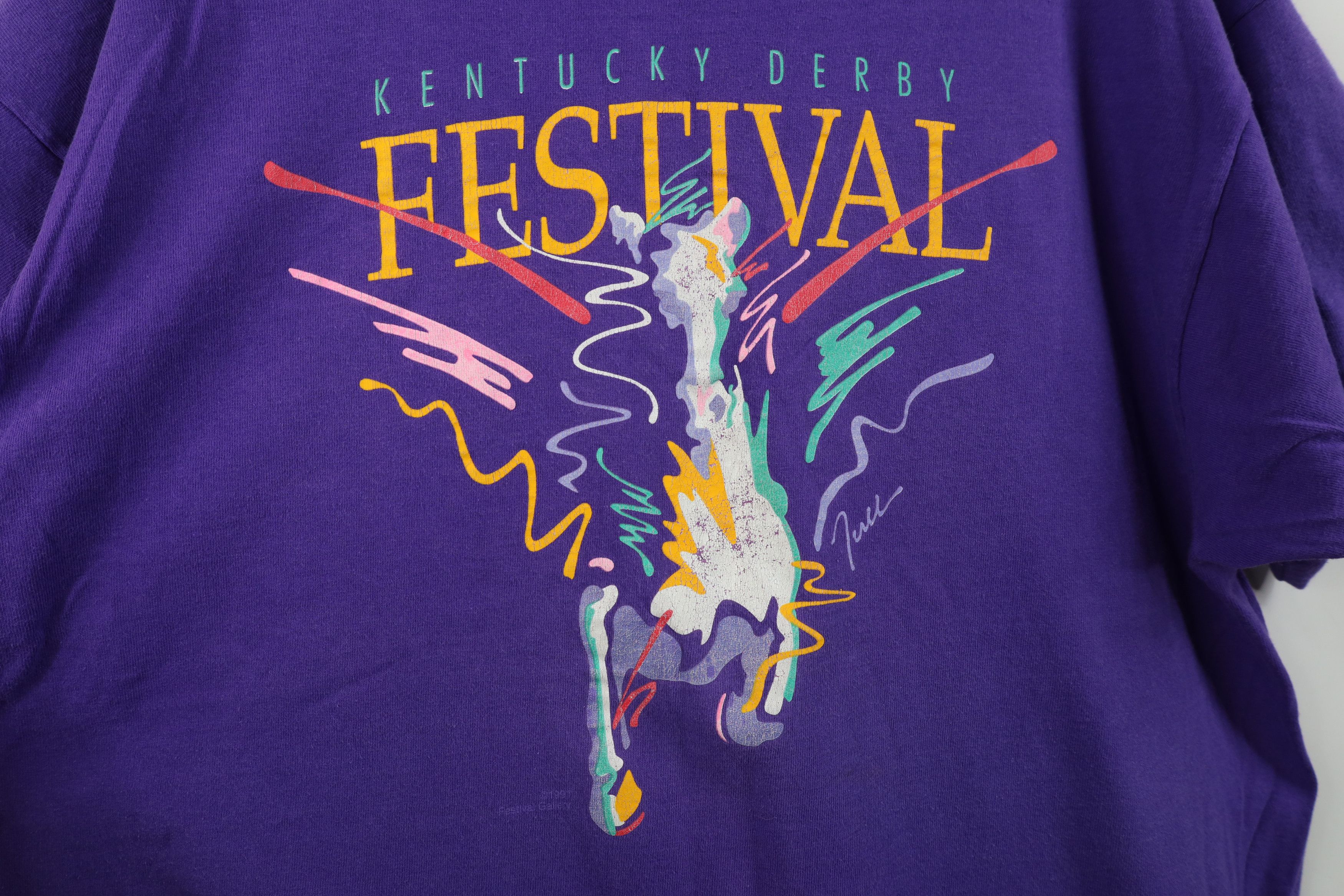 Vintage Vintage 90s Horse Equestrian Kentucky Derby Festival T-Shirt Size US XL / EU 56 / 4 - 4 Thumbnail