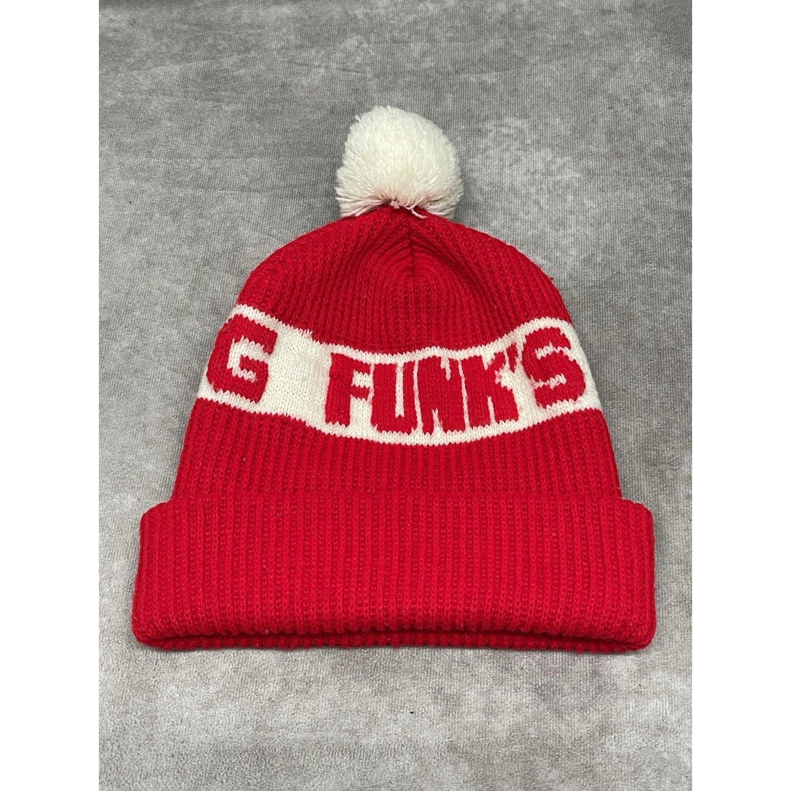 Other Vintage Warren G Rapper G Funk Beanie Hat Red White Pom Pom Size ONE SIZE - 1 Thumbnail