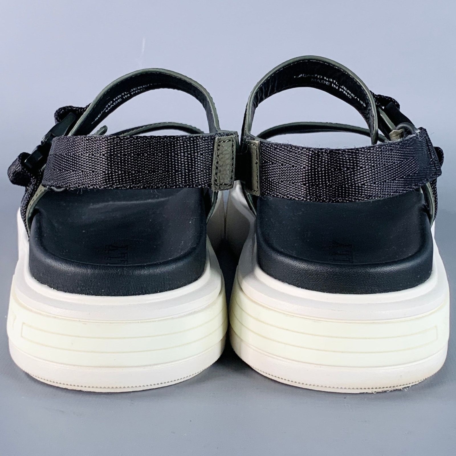 Bally BALLY Jere Black Charcoal Nylon Rubber Sole Buckle Sandals Size US 7 / EU 40 - 3 Thumbnail