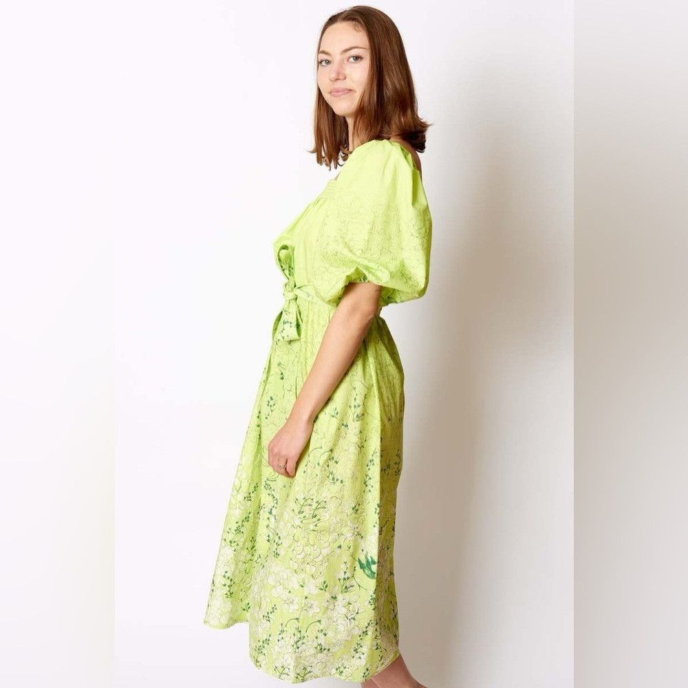 Other Ann Mashburn Floral Nicolette Dress- Lime Size M / US 6-8 / IT 42-44 - 3 Thumbnail