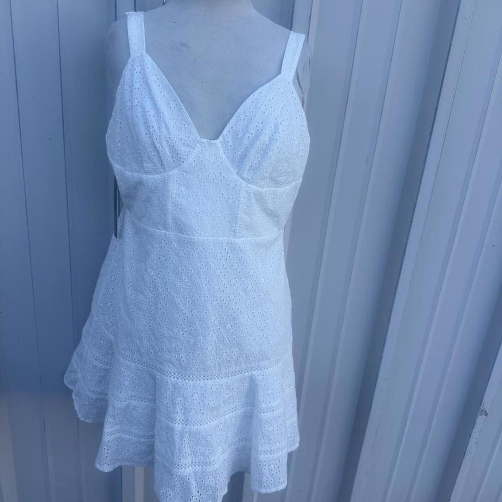 Other White Anthropologie mini dress and zipper back #minidress Size L / US 10 / IT 46 - 2 Thumbnail