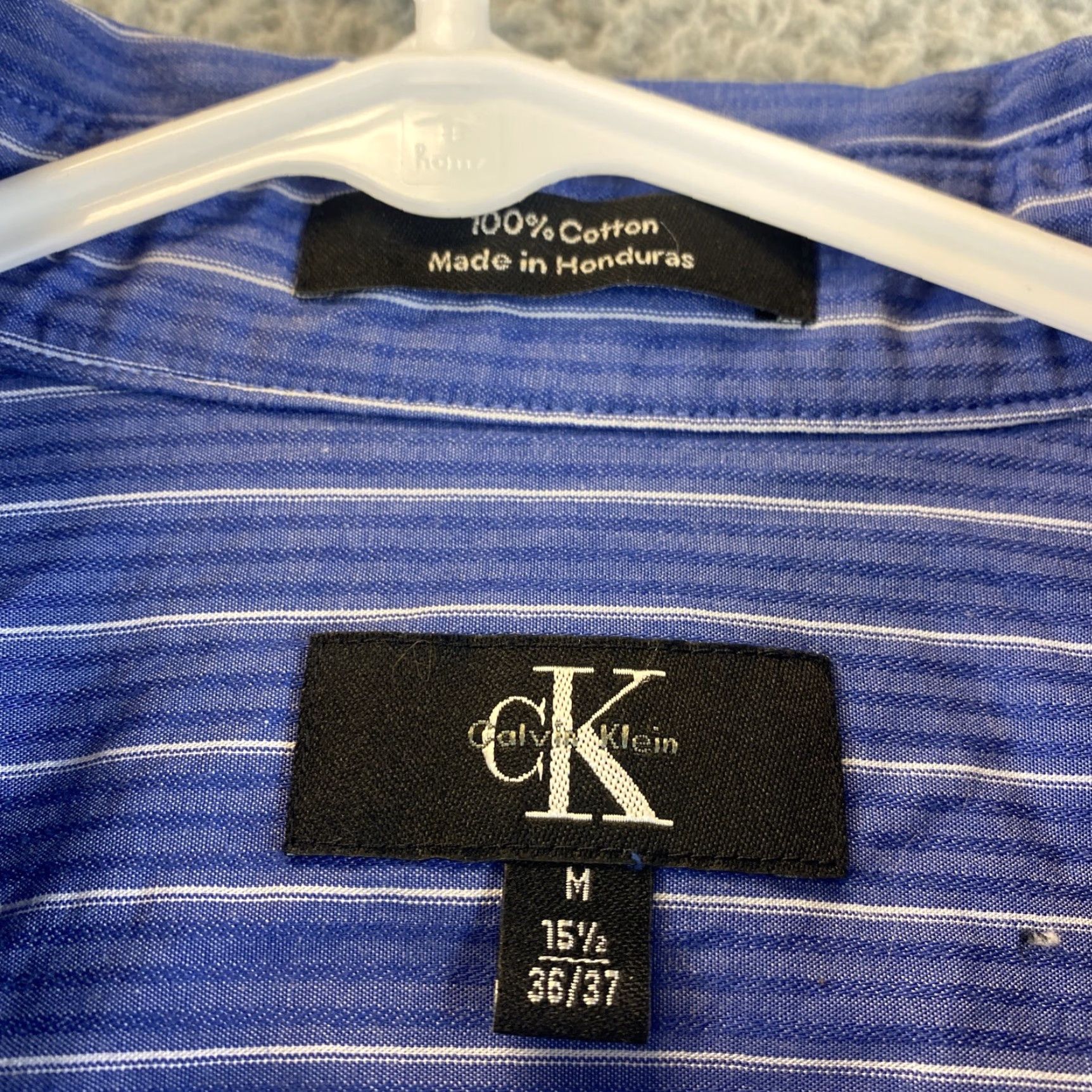 Calvin Klein Calvin Klein Shirt Adult M Blue Button-Up Long Sleeve Slim Fit Mens Shirt 36/37 Regular Cotton 82-54 Size US M / EU 48-50 / 2 - 5 Thumbnail