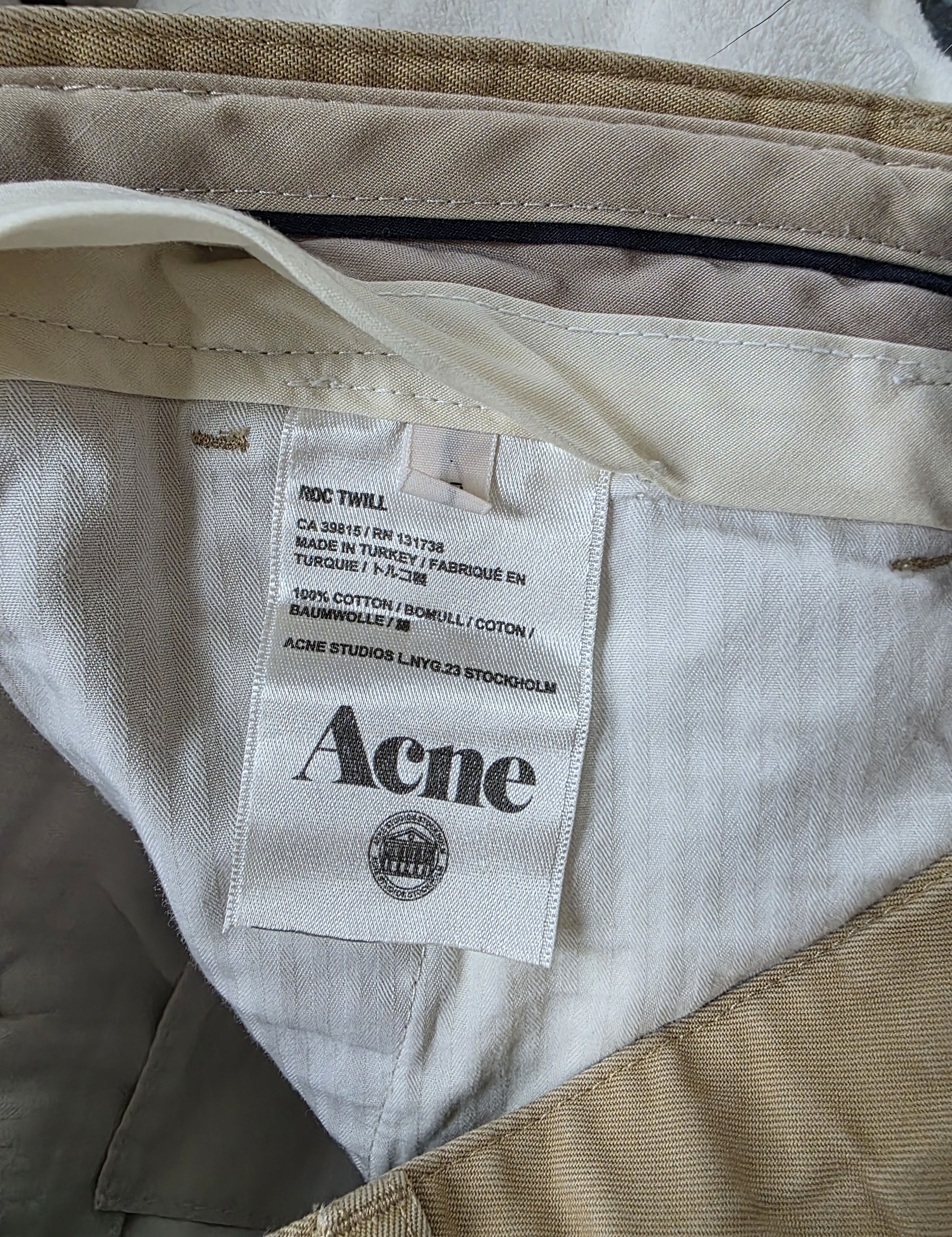 Acne Studios Acne Studios men's Roc Twill Chinos 31 Size US 31 - 17 Thumbnail