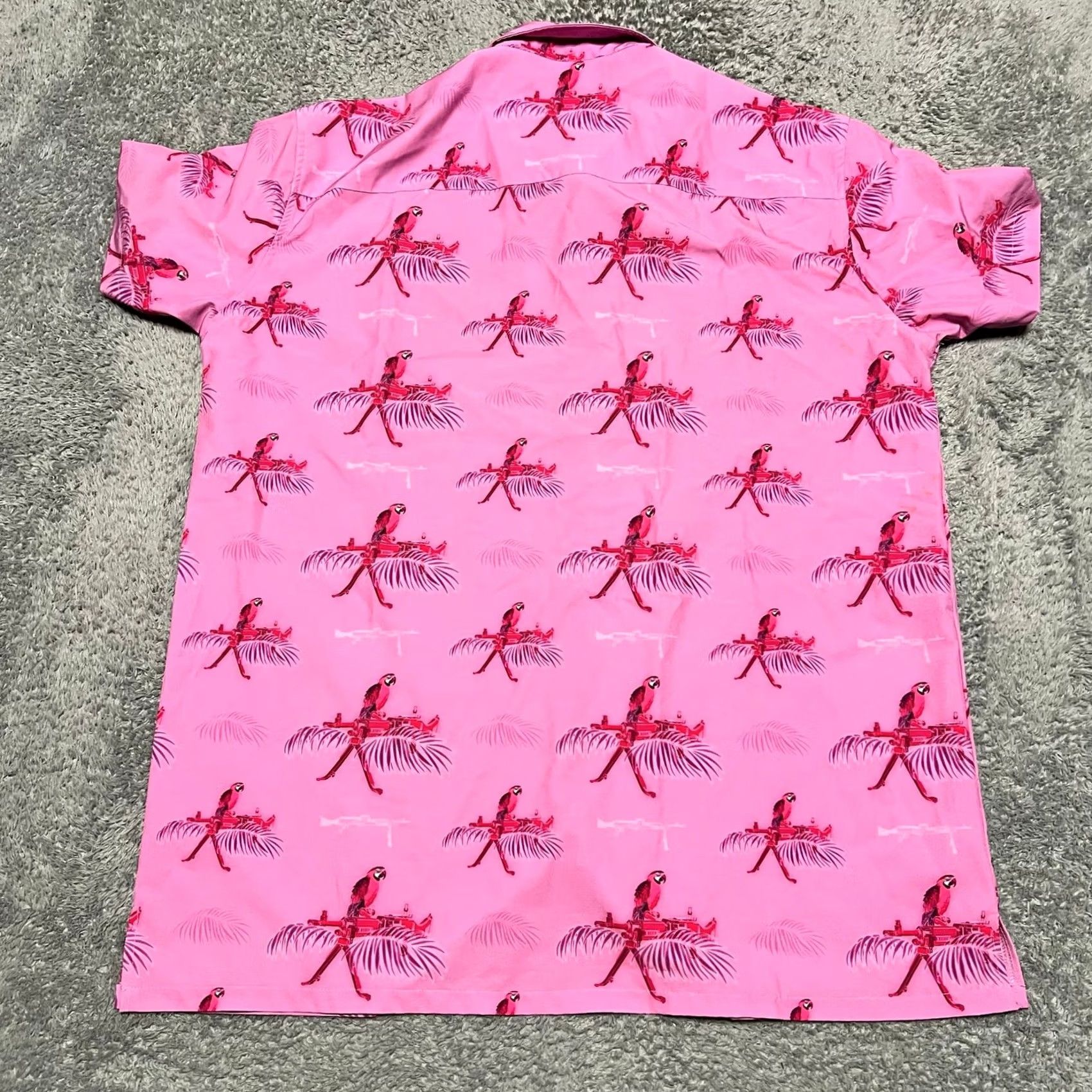 Etro Retro Rifle Saws And Macaws Shirt Mens XL Pink Hawaiian Performance Button Up Size US XL / EU 56 / 4 - 3 Thumbnail