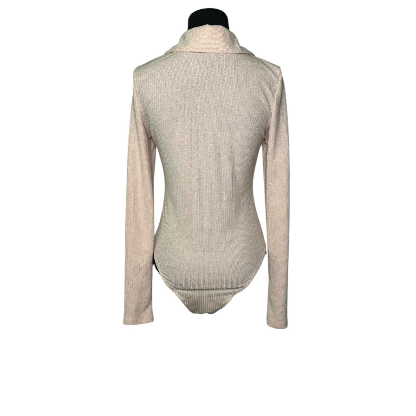 Shein Shein beige long sleeves knit bodysuit size Small Size S / US 4 / IT 40 - 15 Thumbnail