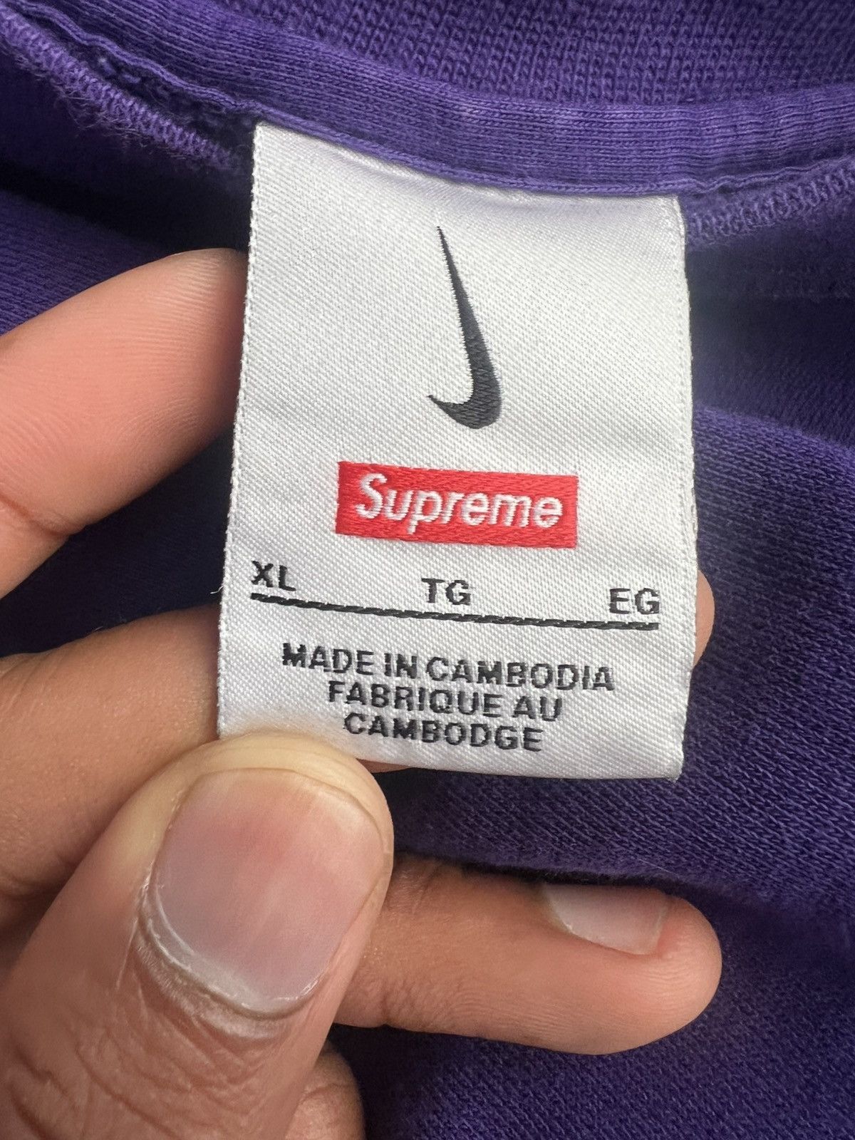 Nike × Supreme Supreme x Nike Collab Crewneck Size US XL / EU 56 / 4 - 4 Thumbnail