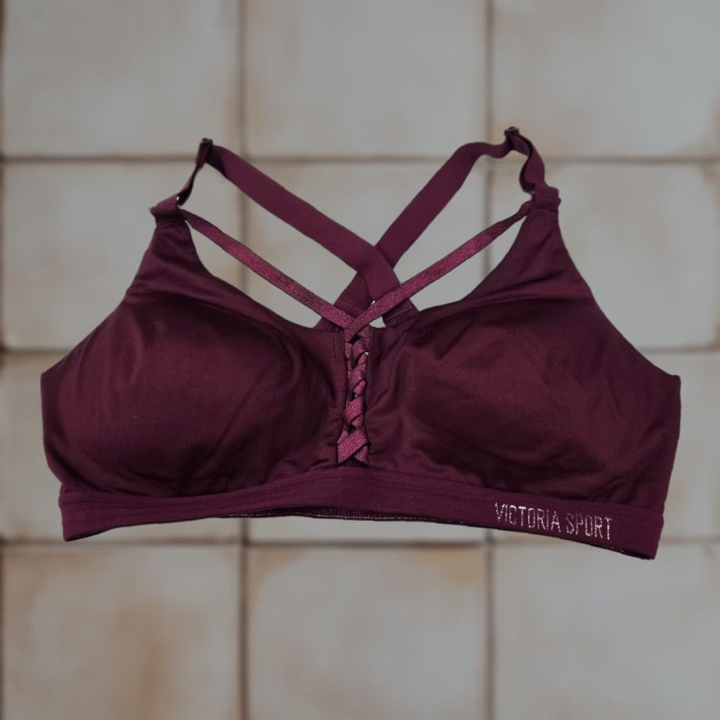 Victorias Secret Victoria's Secret Sports Bra 36C Red Lightweight Racerback Wireless Activewear Womens