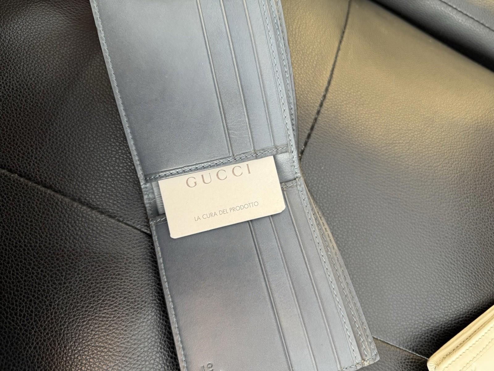 Gucci GUCCI Bifold Wallet Leather Authentic Box $595 Retail Grey Size ONE SIZE - 10 Thumbnail