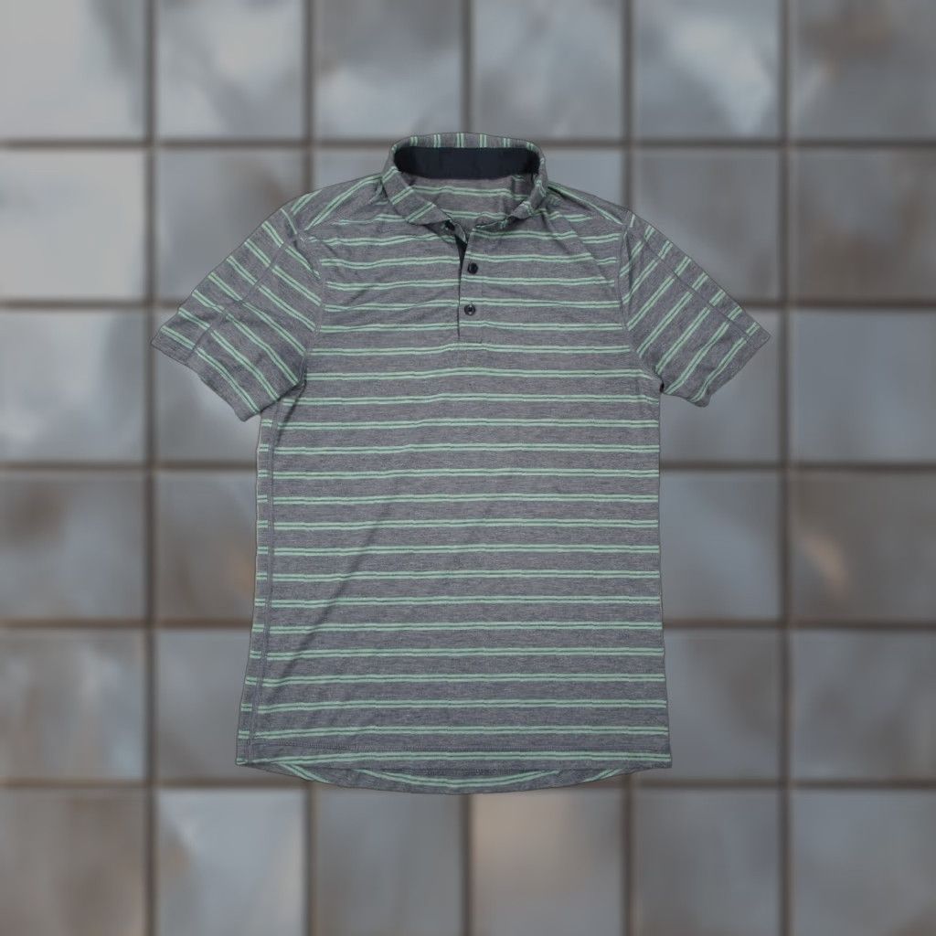 Lululemon Lululemon Shirt Mens Small Blue Stripe Polo Stretch Active Work Performance Golf Shirt Size US S / EU 44-46 / 1 - 1 Thumbnail