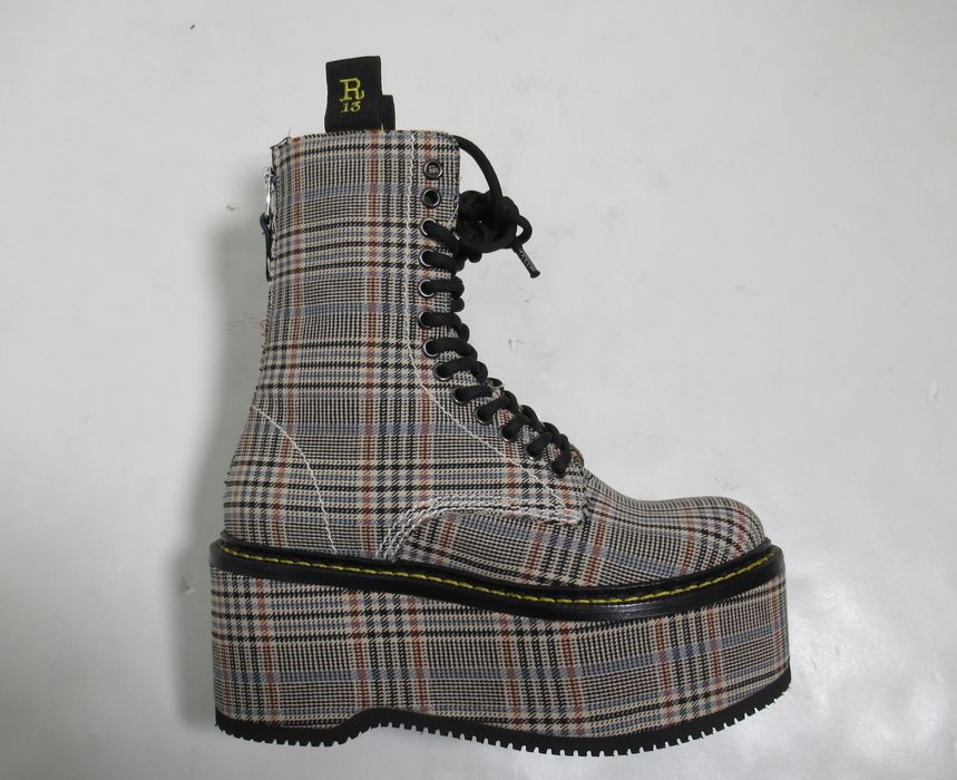 R13 R13 Women s Plaid Platform Combat Boots Grailed