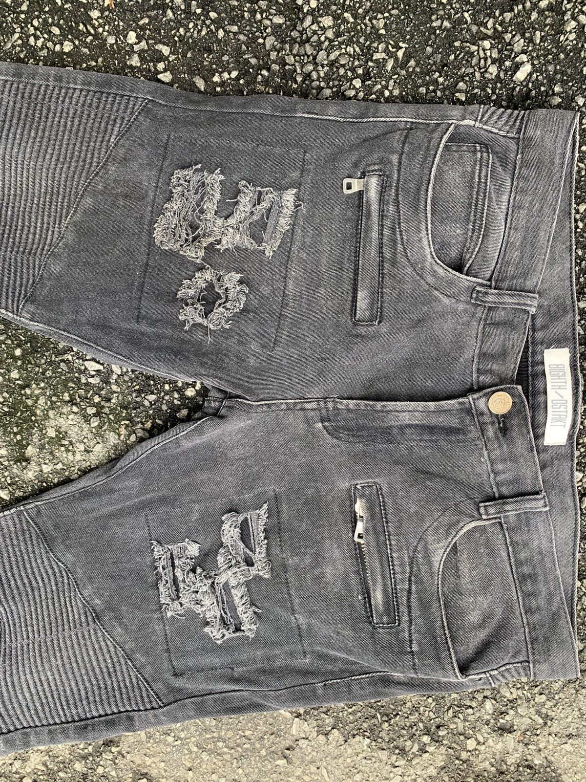 Other Distressed 8IGHTH/DSTRKT Multizipper Biker Streching Denim Size US 37 - 13 Thumbnail