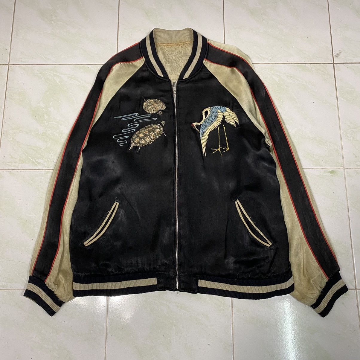 Japanese Brand 🔥Vintage Reversible Souvenir Sukajan Jacket Embroidery Toyo Size US L / EU 52-54 / 3 - 1 Thumbnail
