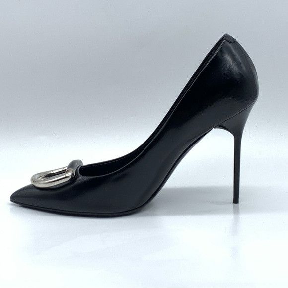 Burberry BURBERRY Flanagan Pointed Toe Pump in Black Leather Size US 7.5 / IT 37.5 - 6 Thumbnail