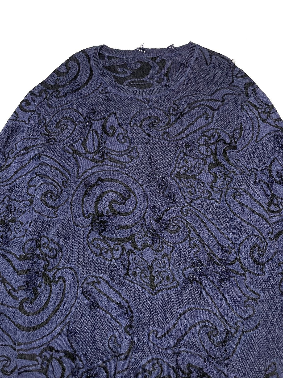 Versace × Versace Jeans Couture Versace Distressed Knitwear Size US XL / EU 56 / 4 - 4 Thumbnail