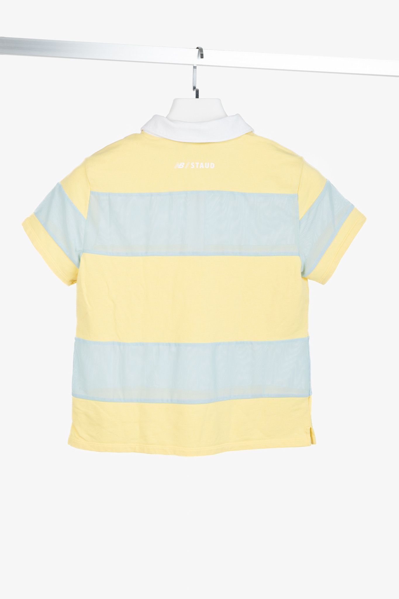Staud STAUD x New Balance Sunshine Cotton & Mesh Striped Polo Size S / US 4 / IT 40 - 2 Thumbnail