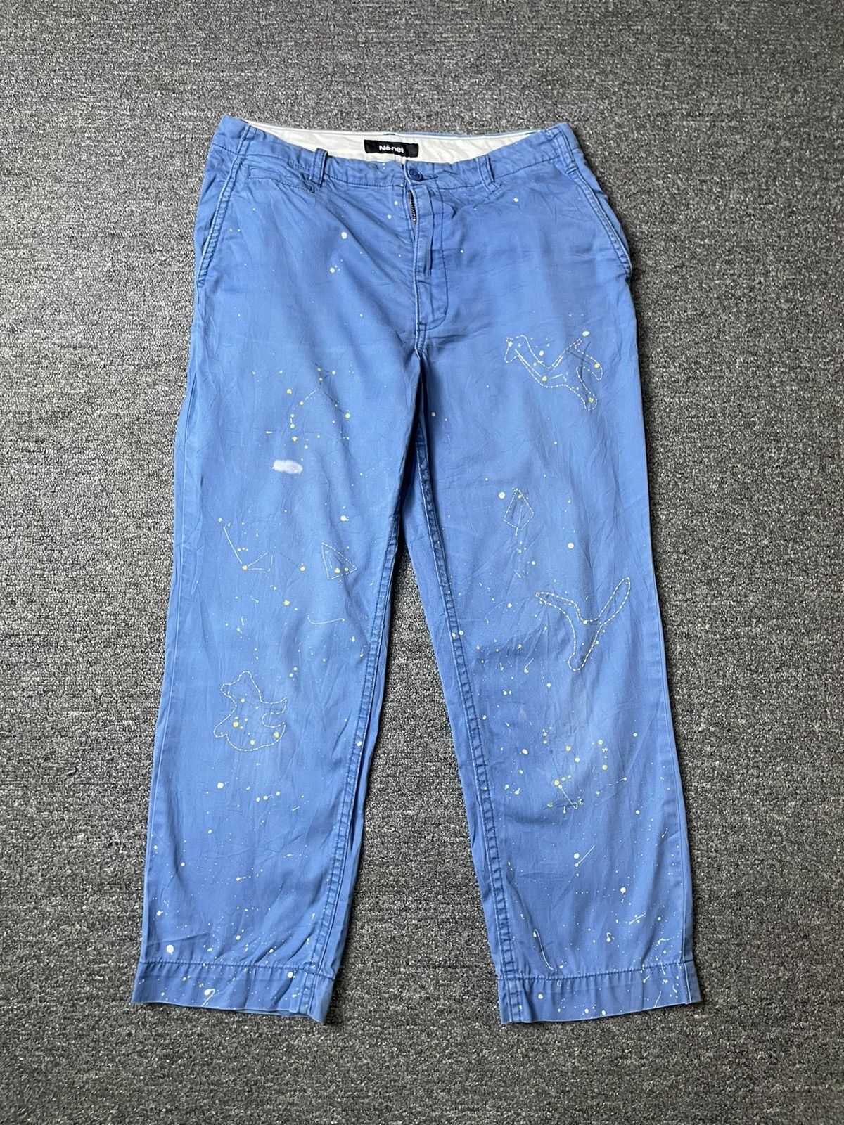 Issey Miyake × Ne-Net × Vintage Ne-net x Issey Miyake Paint Splatter Design Jeans (111) Size US 27 - 1 Thumbnail