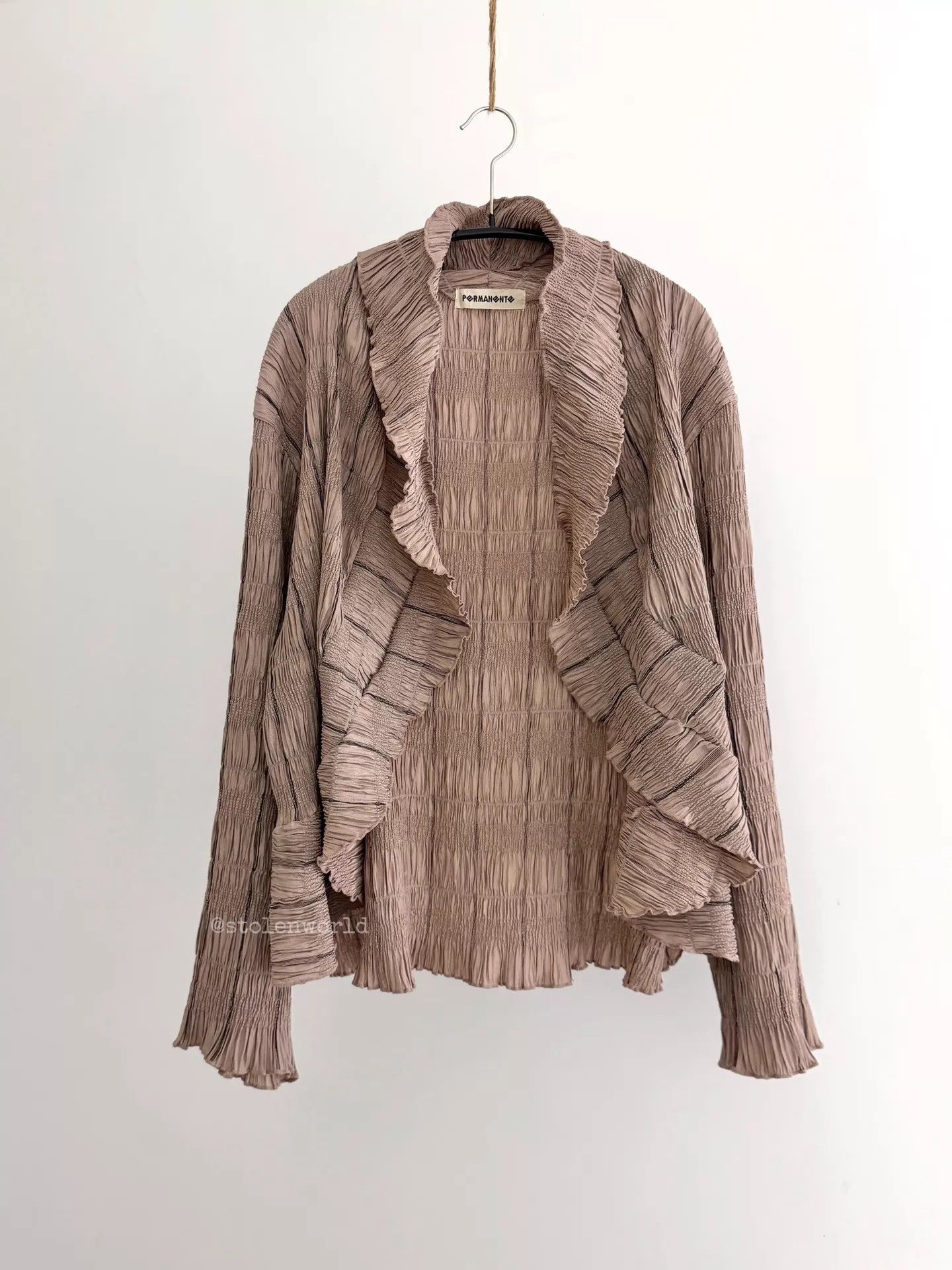 Issey Miyake Issey Miyake 1990SS Pleated Cardigan Gray-Pink Size 2 Size XS / US 0-2 / IT 36-38 - 1 Thumbnail