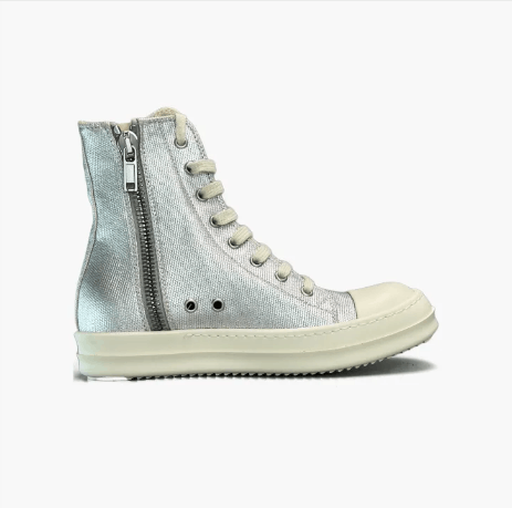 Rick Owens Rick Owens Silver High Canvas Sneakers Size 36 Size US 6 / IT 36 - 3 Thumbnail
