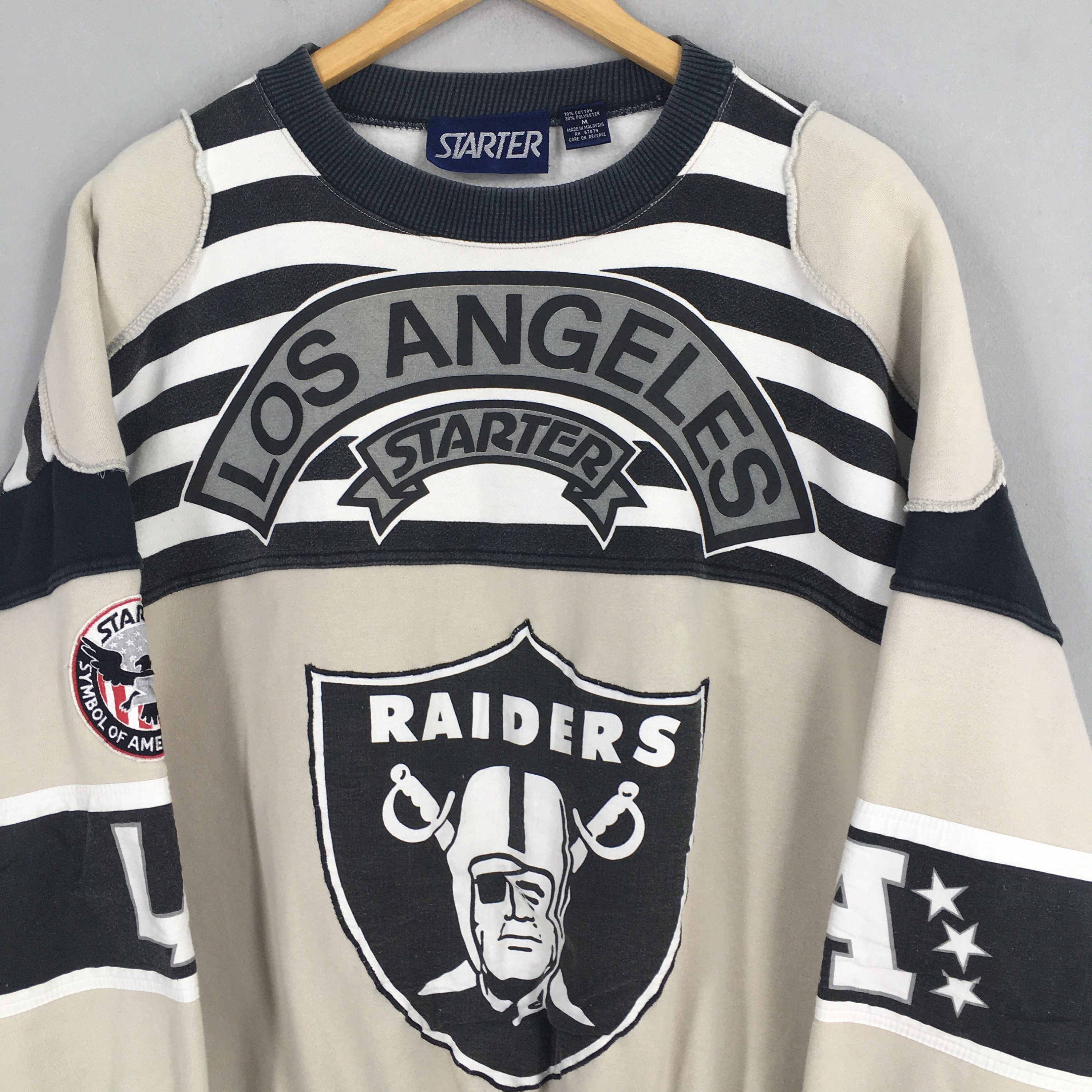NFL × Starter Vintage Los Angeles Raiders Football Sweatshirt Medium Size US M / EU 48-50 / 2 - 4 Thumbnail