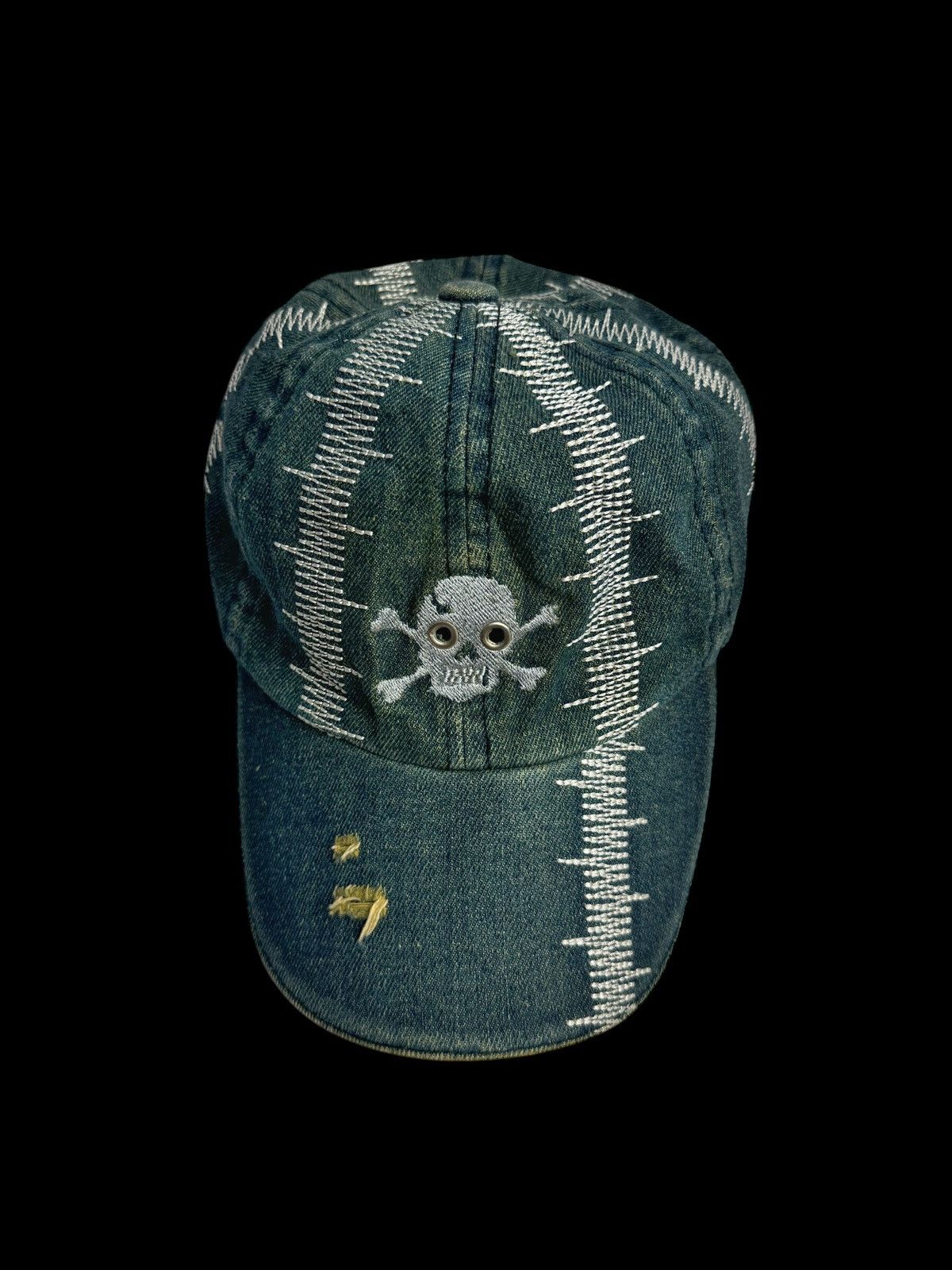 Beauty Beast × Hysteric Glamour × Japanese Brand Denim Skulls Distressed Embroidered Hats Size ONE SIZE - 3 Thumbnail