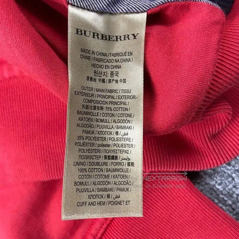 Burberry Burberry Red Cotton Zip-Up Hoodie for Women. Size L / US 10 / IT 46 - 4 Thumbnail