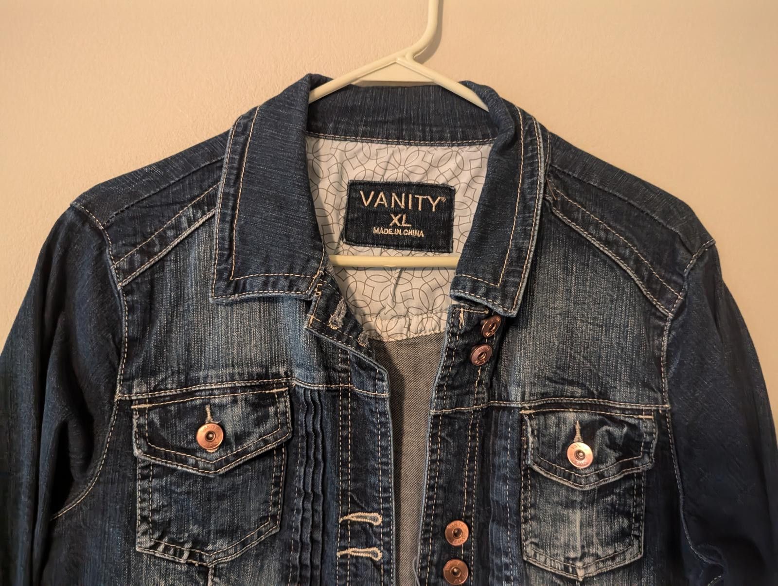 Saint Vanity Vintage Vanity Women's Cropped Denim Jacket - Size XL Size XL / US 12-14 / IT 48-50 - 3 Thumbnail