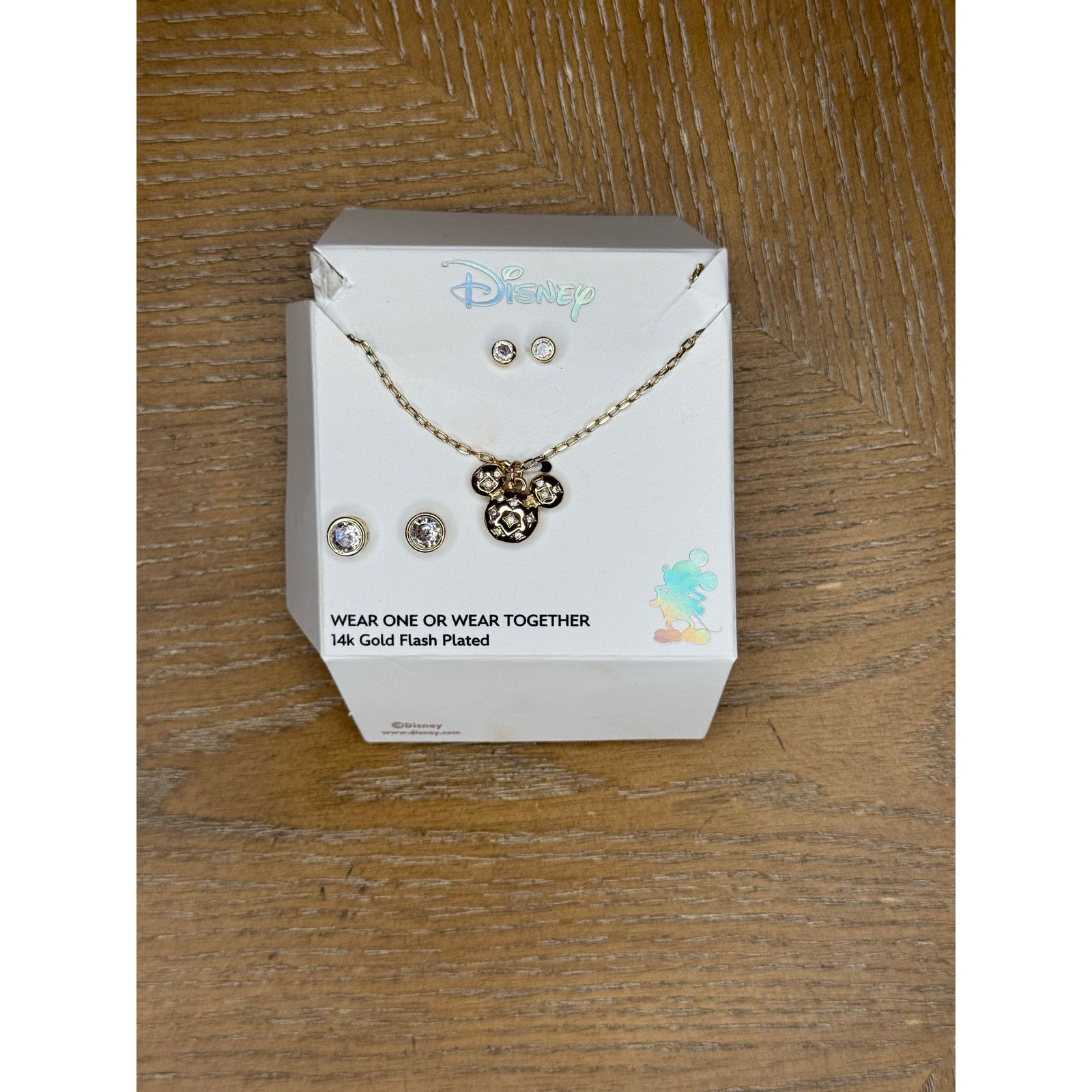 Disney Disney Mickey Mouse Necklace & Earrings Set Gold Tone Cubic Size ONE SIZE - 1 Thumbnail