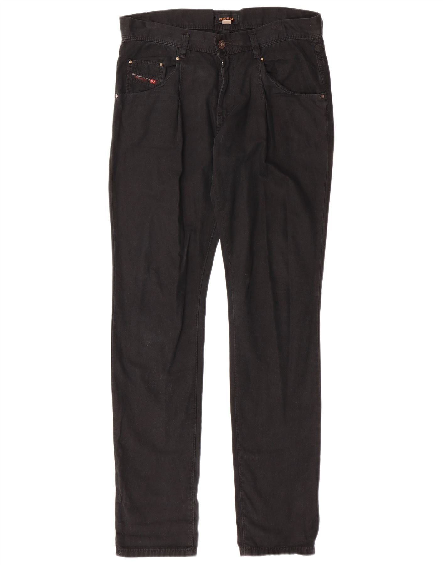 Diesel Womens Slim Casual Trousers W28 L32 Black Cotton Size 24" / US 00 / IT 34 - 1 Thumbnail