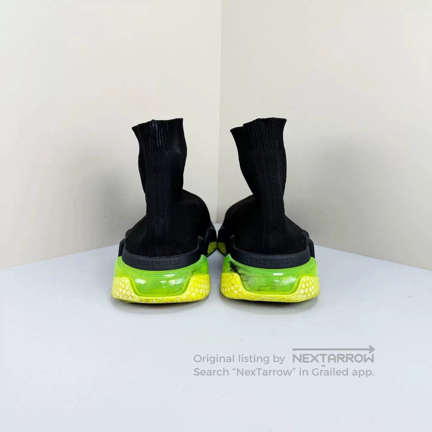 Balenciaga balenciaga black and green sock sneakers. Size US 7.5 / EU 40-41 - 3 Thumbnail