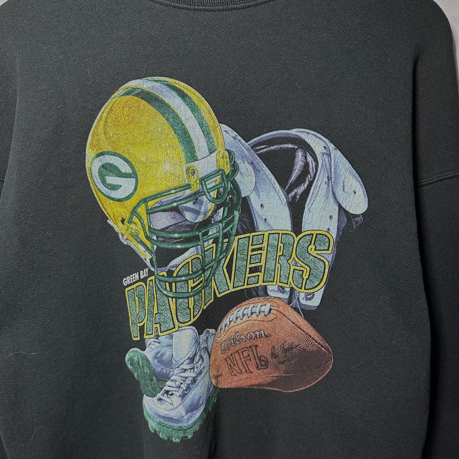 NFL Packers Graphic Black Crewneck Size US XL / EU 56 / 4 - 4 Thumbnail