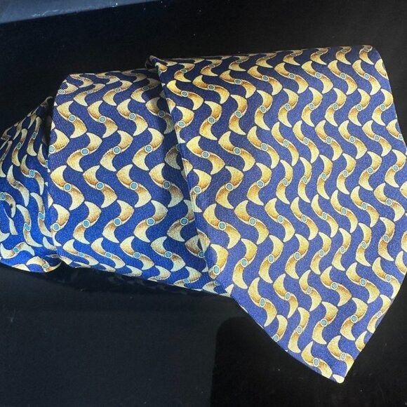 Gucci Gucci Silk Tie Psychedelic Blue Mid Century Modernist Retro Size ONE SIZE - 1 Thumbnail