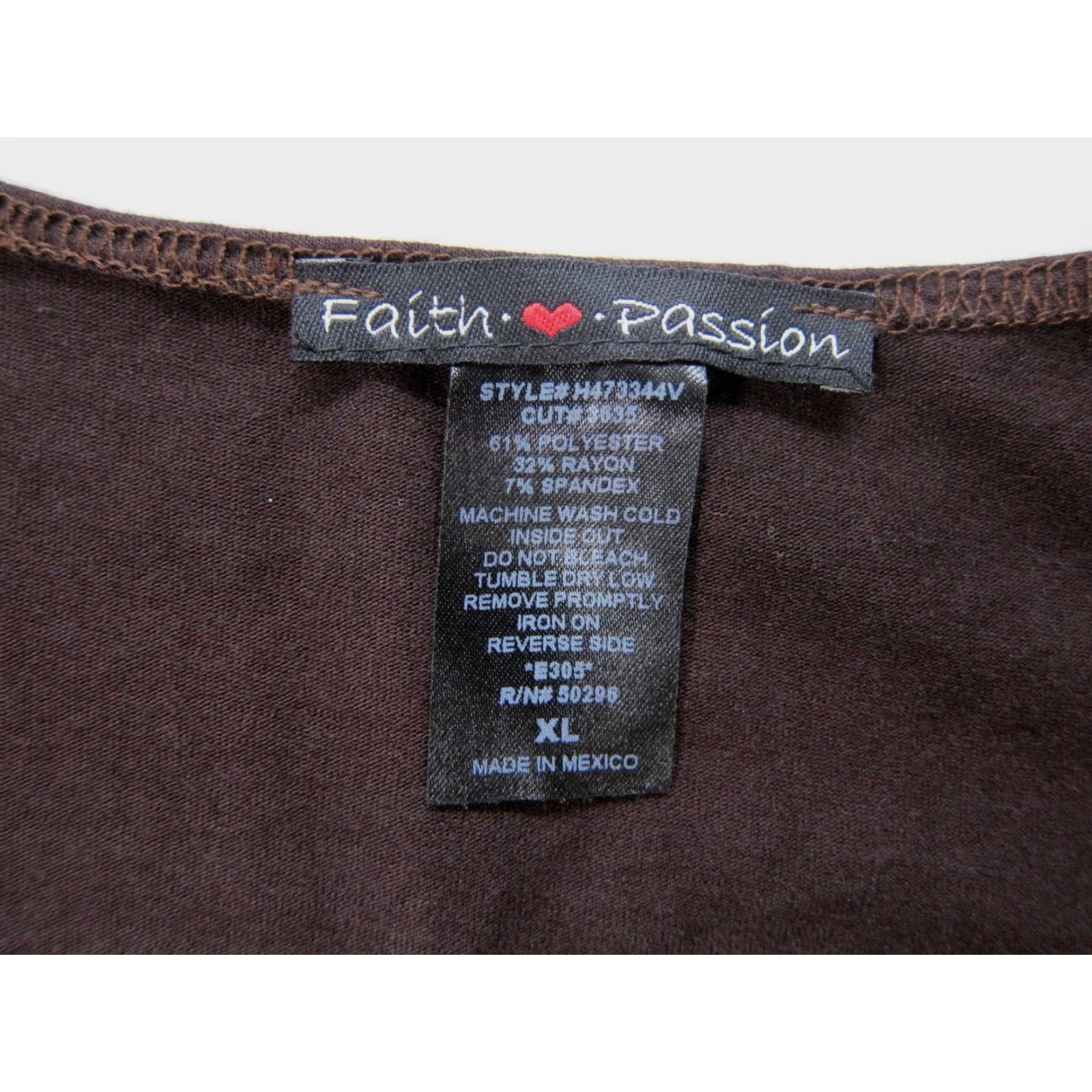 Vintage NWT Faith Love Passion Brown Cotton Stretch V-Neck Drop Waist Dress Women XL Size XL / US 12-14 / IT 48-50 - 4 Thumbnail