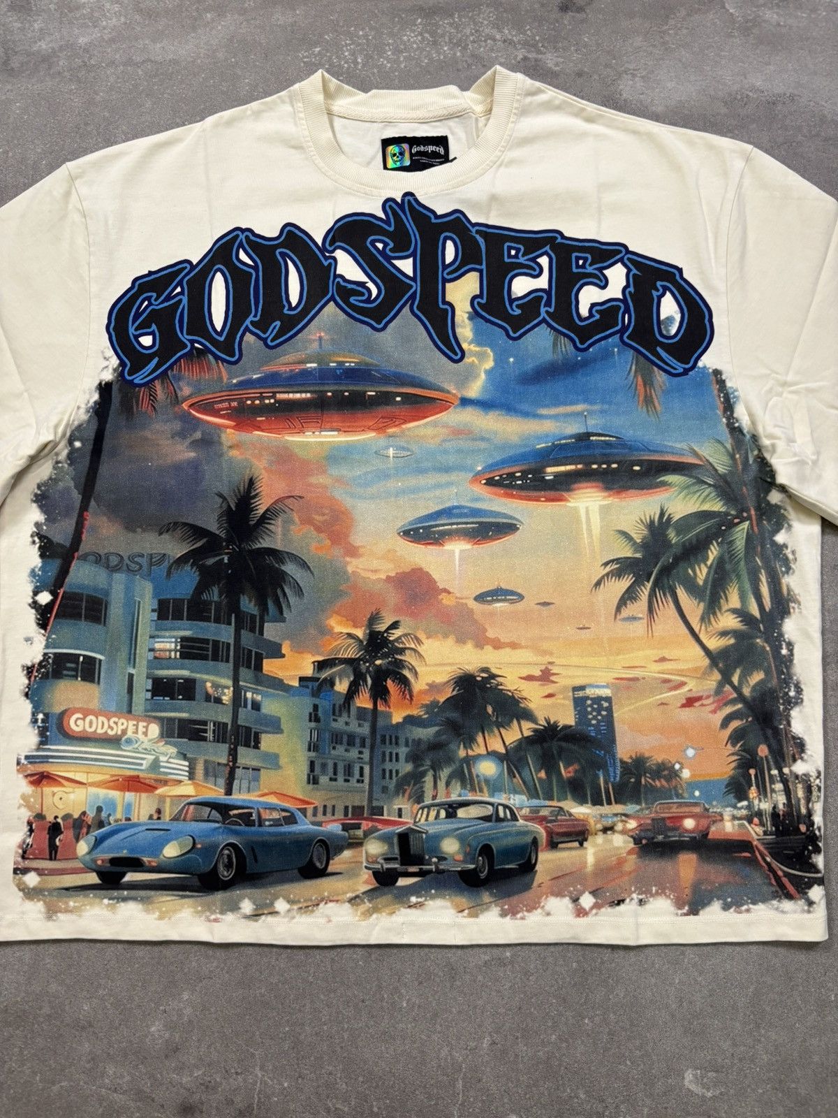 Godspeed Godspeed Miami UFO T-Shirt, Cream Size US XL / EU 56 / 4 - 3 Thumbnail