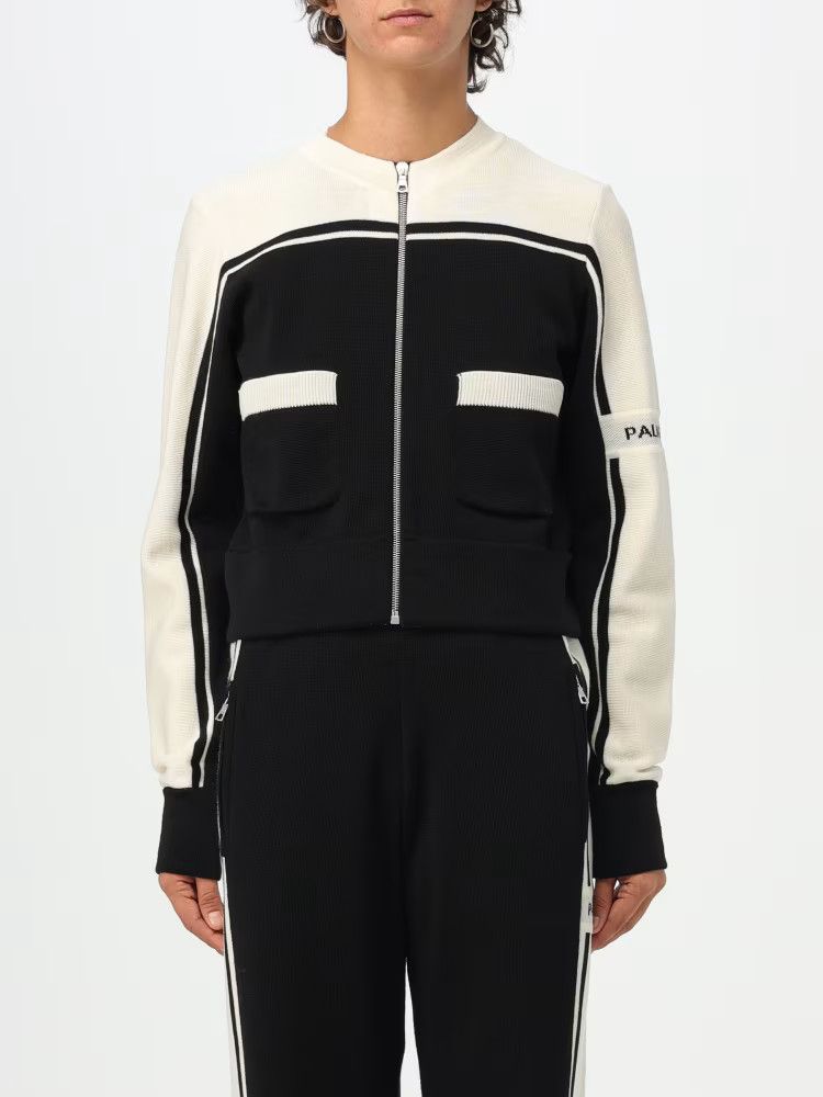 Palm Angels o1y1125 Cardigan in Ivory/Black Size XXS / US 00 / IT 34 - 1 Thumbnail