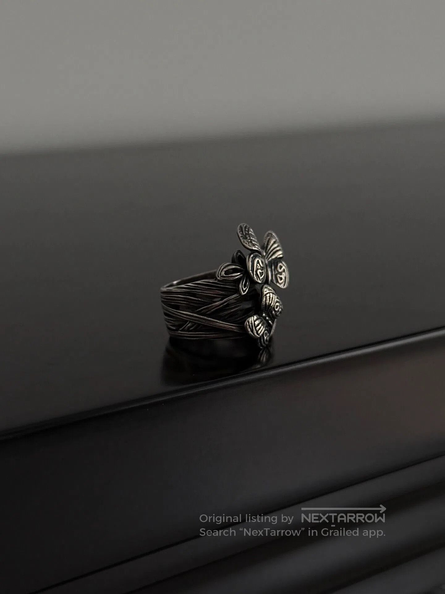 Jean Paul Gaultier Jean Paul Gaultier Butterfly Band Ring. Size ONE SIZE - 2 Thumbnail