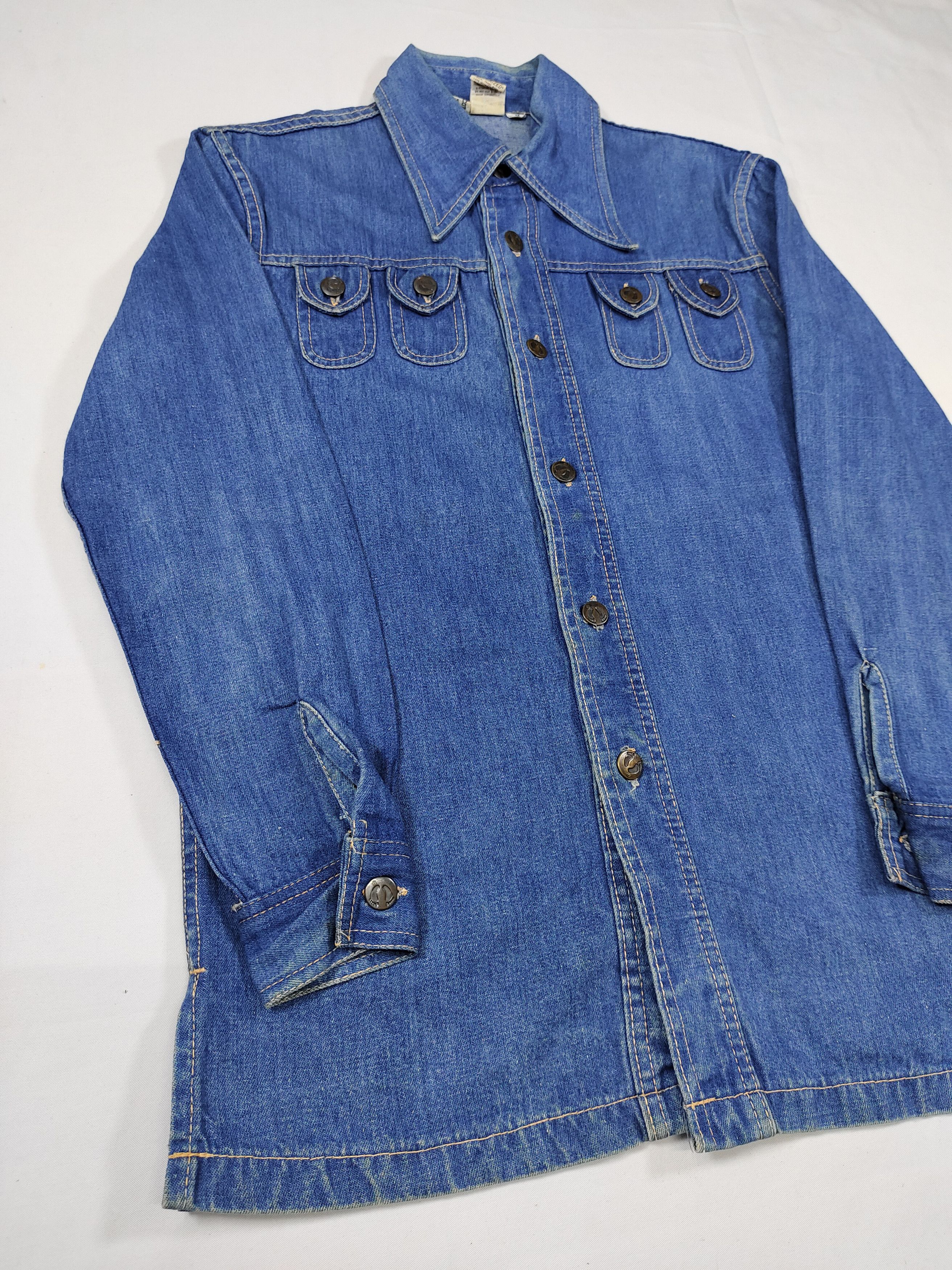 Hang Ten 80s Hang Ten- Sanforized Denim Shirt Western Workwear Size US M / EU 48-50 / 2 - 4 Thumbnail