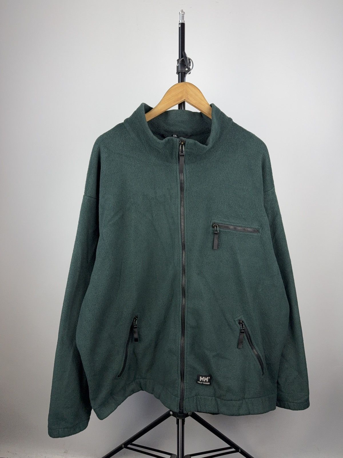 Helly Hansen × Vintage Vintage 90s Helly Hansen Green Fleece Jacket Zip Front XXL Size US XXL / EU 58 / 5 - 1 Thumbnail