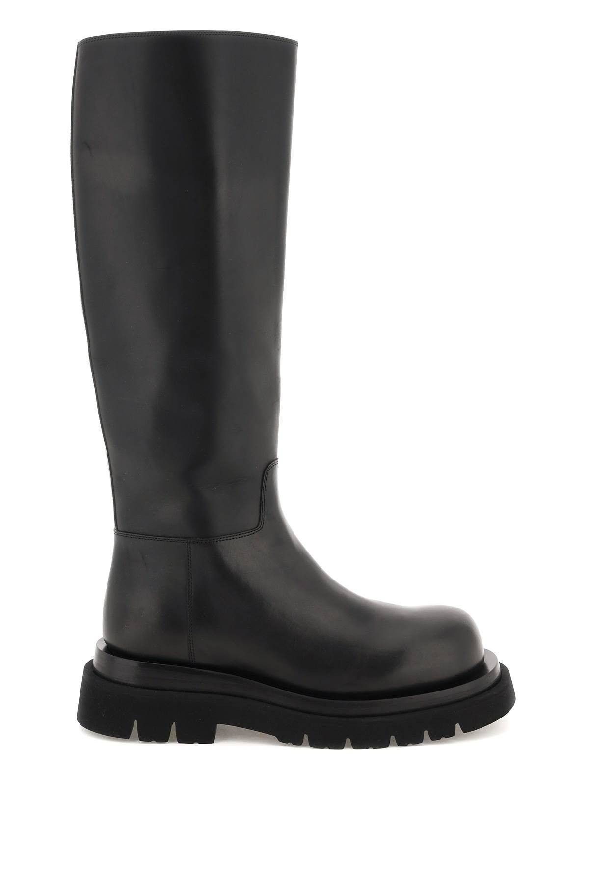 image of Bottega Veneta Leather Lug Boots Size Eu 40 For Women in Black