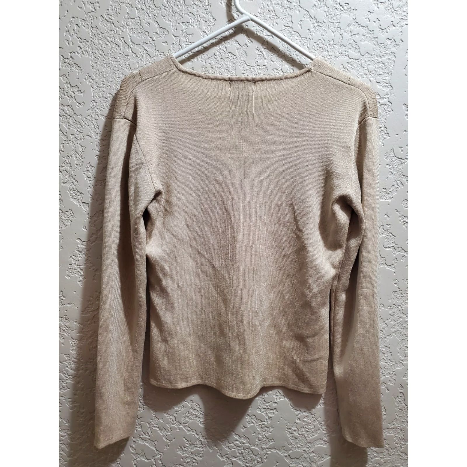 Willi Smith Willi Smith Collection Blouse Womens Medium Top Beige Single Button Rayon/Polyester Size M / US 6-8 / IT 42-44 - 7 Thumbnail