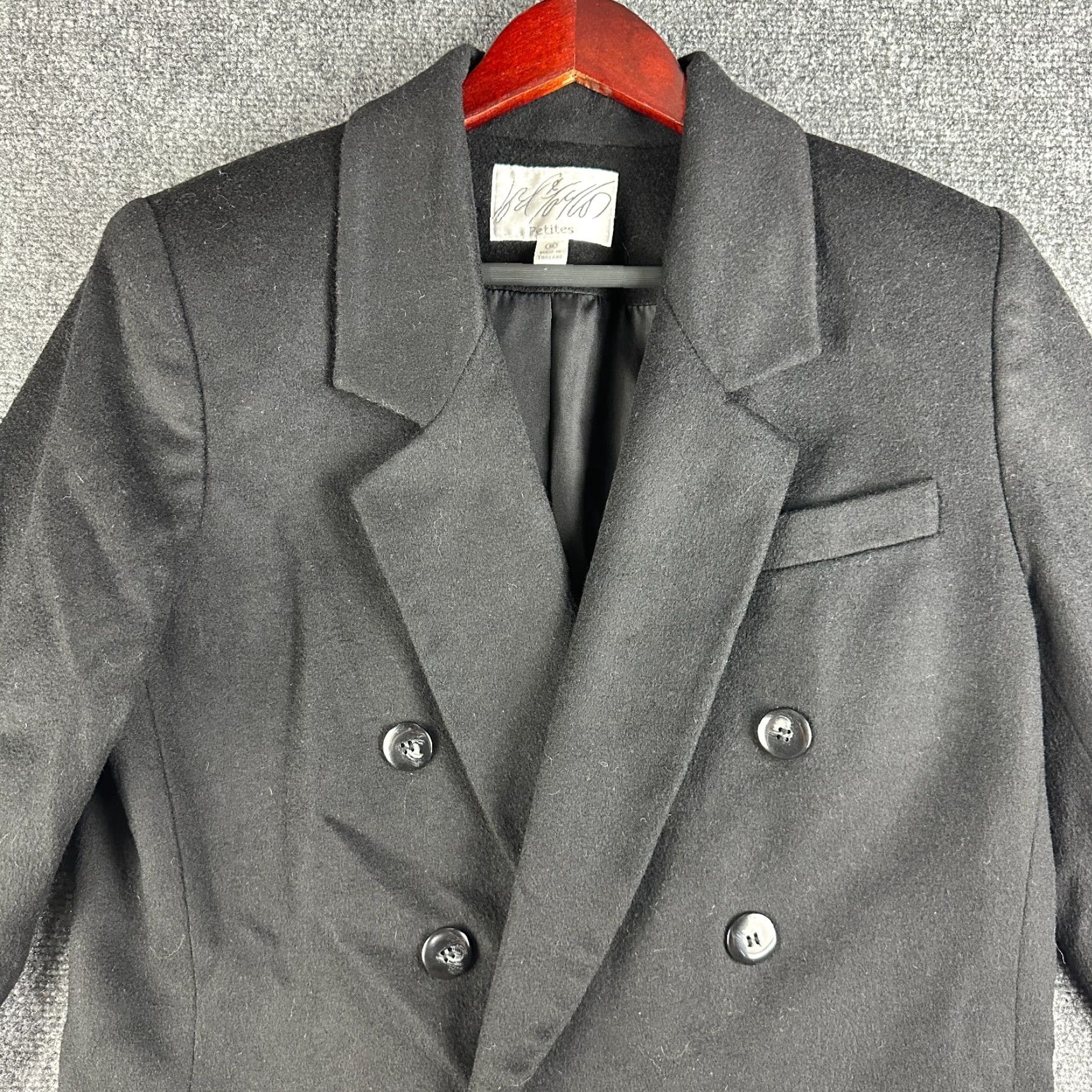 Lord & Taylor Lord & Taylor Jacket Blazer Womens 8P Petite Black Wool Cashmere Lined Pockets Vintage No Size M / US 6-8 / IT 42-44 - 3 Thumbnail